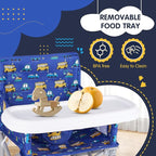 Portable Booster Seat, Toddler Baby Seat with Tray for Dining Table Compact Floor Chair for Camping Lawn Beach Babies Travel 6-36 Months