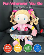 Soft Bady Educational Soft Baby Doll(16''), Learning Sensory Doll for Toddlers, Montessori Toys for 2-Year-Old Girls Christmas, Birthday Gifts, Plush Doll with Button-Busy Cupcake-Girl