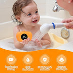 TKY Baby Bath Thermometer with Floating Toys - Digital Water & Room Temperature Monitor, Rechargeable Thermometer with Alerts for Newborn Bath Essentials, Infant Safety