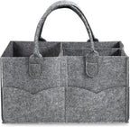 PandaEar Baby Diaper Caddy Organizer, Portable Travel Diaper Organizer, Nursery Caddy Basket with Divided Design