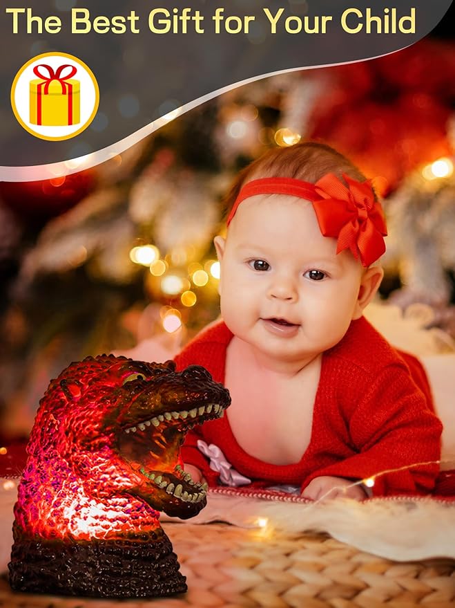 WLHONG Dinosaur Monster Night Light for Kid, Cute Color Changing Silicone Baby Night Light with Touch Sensor, Portable Rechargeable LED Bedside Nursery Lamp for Toddlers Room, Monster Gift Boys Girls