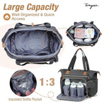 Diaper Bag Tote, Large Baby Diaper Bags Waterproof, Hospital Bag for Labor Delivery with Pacifier Case, Changing Pad, Shoulder Strap, Dark Gray