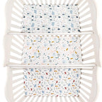 Onacosht Pack and Play Sheets 3 Pack for Baby Boy, Stretchy Jersey Knitted Portable Mini Crib Sheets Playard Mattress Cover, Woodland Animal Elephant Fox Lion Bear Giraffe Zebra Printing