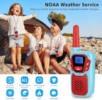 Walkie Talkies Long Range 3 Pack Rechargeable Walkie-Talkies for Kids Girls Boys Toddlers Adults Camping Hiking Skiing Cruise, Family Pink 2 Way Radio Toy with Lanyard Battery 4 Miles VOX NOAA