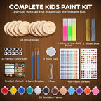 EPUMP Wooden Painting Kit for Kids - Glow in The Dark Arts and Crafts Supplies Kits for Boys Girls - Kids Activities Creative Art Set Birthday Gifts DIY Paint Toys for Ages 6 7 8 9 10 11 12 Years Old