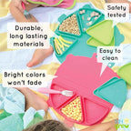 Silicone On-The-Go Snack Mat – Foldable Reusable Placemat with 3 Compartments and Lids – Travel-Friendly Baby and Toddler Snack Plate – Dishwasher Safe (Plum)