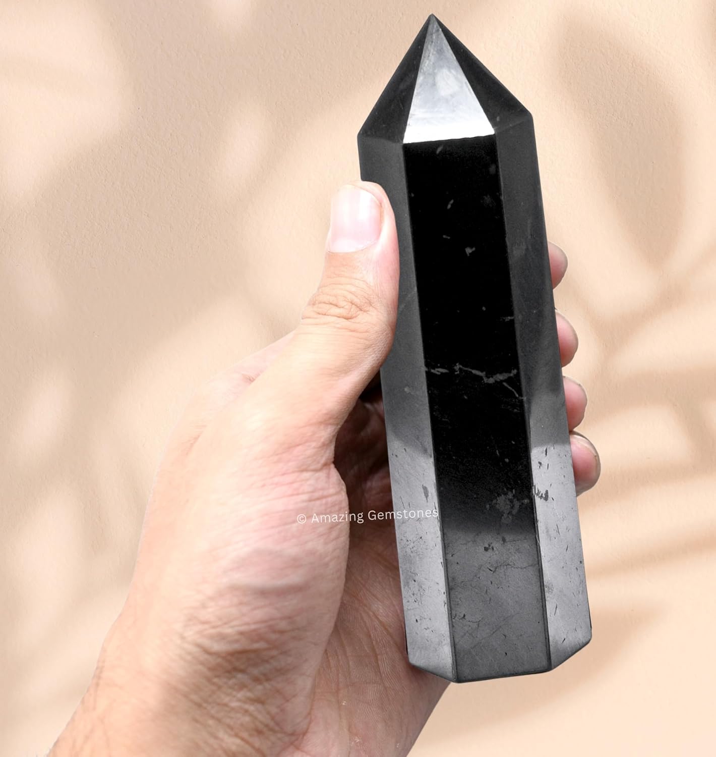 Amazing Gemstone Large Shungite Crystal Towers ~ Natural Healing Crystal Point Obelisk for Reiki Healing and Crystal Grid (5.5" to 6" INCH)