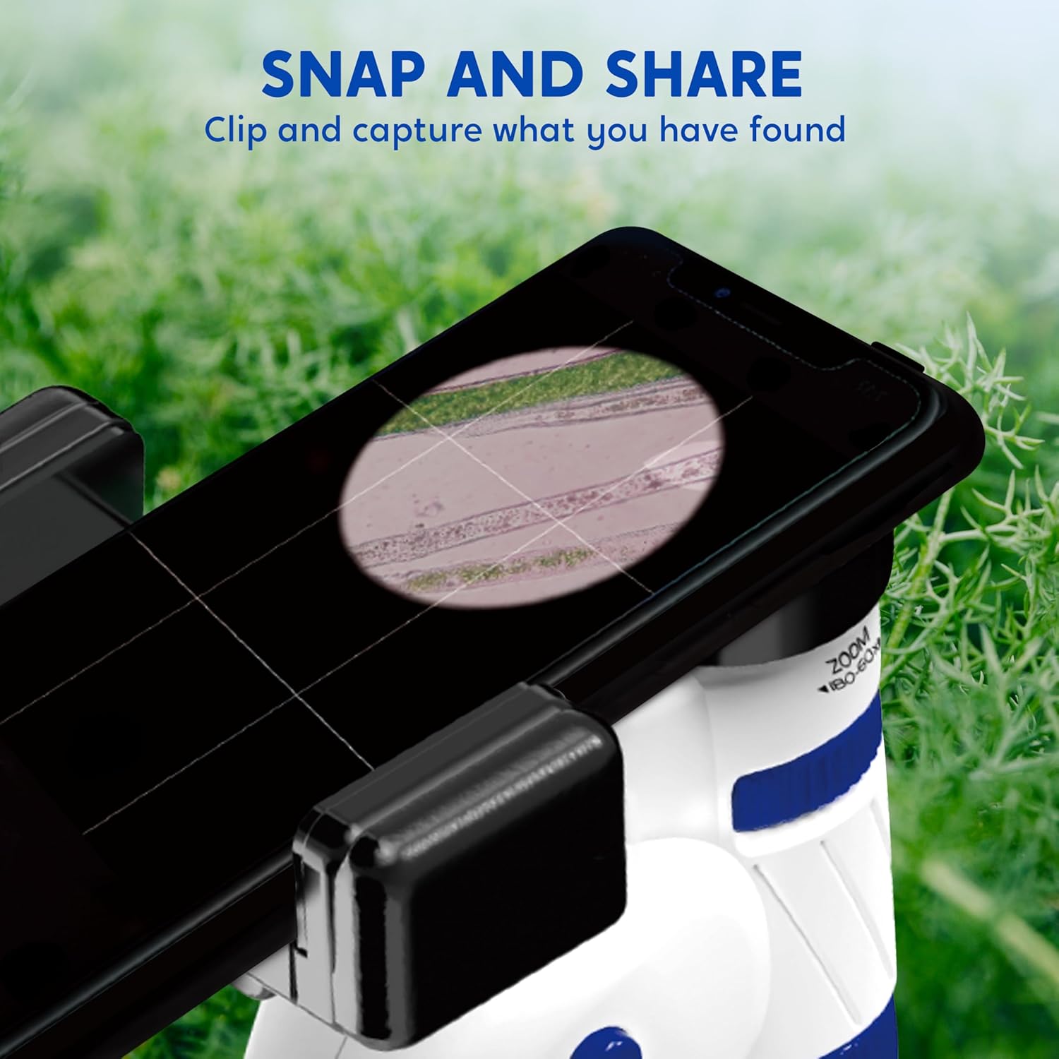 Klever Kits Microscope Explorer Set for Kids, 2 in 1 Science Experiment Toy with Portable Microscope and 12 Specimen Slides, 60X-180X, Educational Toys for Kids Aged 5+