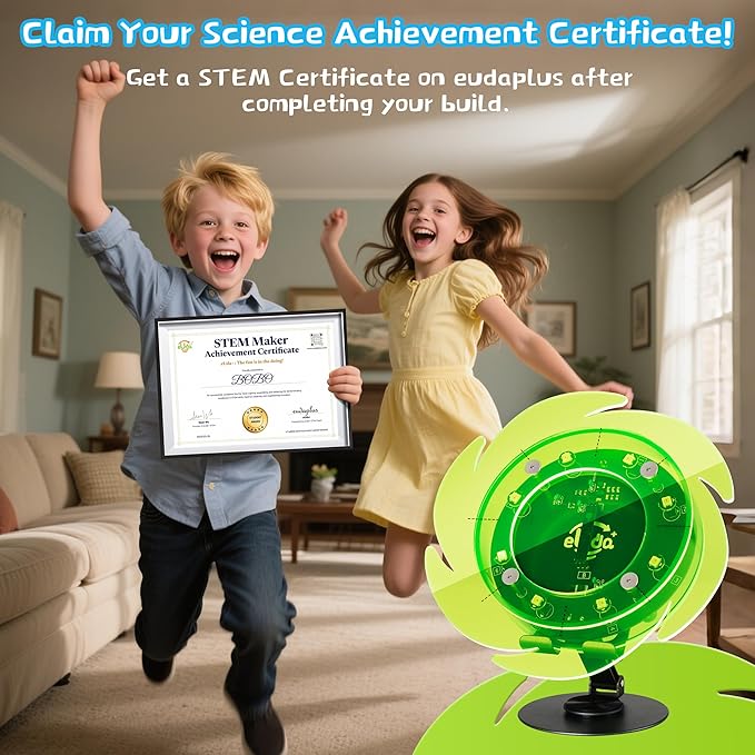 STEM DIY Toys Hand Assembly Electronic Spin The Wheel | Science Craft Kit for Kids Ages 8-9-10-11-12-13-14-15+ Years Old | Educational Gifts for Boys&Girls | Video Guide | (Fire Wheel-Phantom Color)