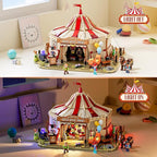 Travelling Circus Lighting Building-Bricks Set - The Wild West Show 1962 Pcs Collection Display Set for Adults and West Lovers