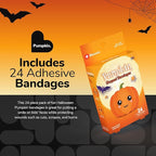 BioSwiss Bandages, Halloween Pumpkin Shaped Self Adhesive Bandage, Latex Free Sterile Wound Care, Fun First Aid Kit Supplies for Kids, 24 Count
