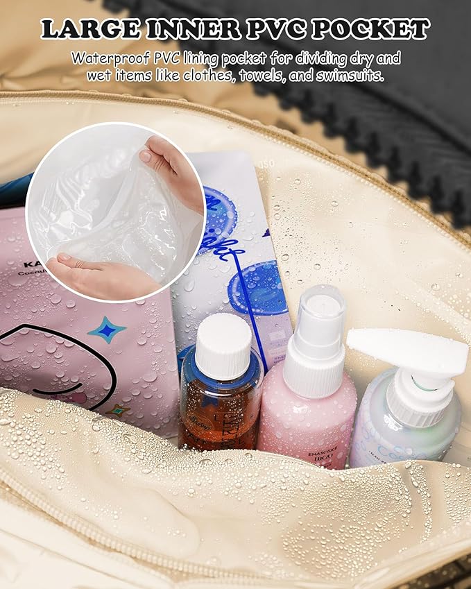 Women Duffle Bag with Initial, Personal Item Travel Bags，Gym Bag with Wet Pocket，Teenage Girls Gifts Ideas-Lightweight Travel Bags Personalized Tote with Makeup Pouch