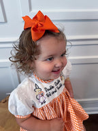 Wee Ones Girls' Plain Wrap Classic Grosgrain Hair Bows on a WeeStay No-Slip Hair Clip, Handmade, Medium, Orange