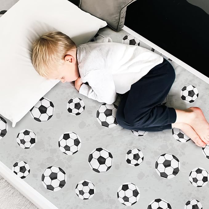 Hygge Sheets® Potty Training Pee Pads for Kids, Toddlers - 100% Waterproof, Non Slip Bed Wetting Pad for Twin Beds - Washable, Reusable Mattress & Sheet Protector - Soccer