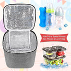 Accmor Breastmilk Cooler Bag with Ice Pack, Baby Bottle Cooler Bags, Insulated Tote Bags On The Go, Fits 4 Large 8oz Bottles, for Nursing Mom Daycare Travel, Grey