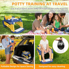 Potty Training Seat, Upgrade Toddler Toilet Seat for Kids Boys Girls, 3 in 1 Potty Training Toilet with Step Stool Ladder-Non Slip Foldable (Blue+Yellow)