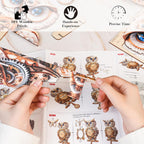 3D Puzzles for Adults Clock-Mechanical Owl Design Model Kit-Mechanical DIY Pendulum Clock with Roman Numerals-Desk Home Office Decor Personalized Gift for DIY Lovers