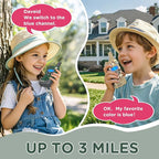 Walkie Talkies for Kids,5 Colourful Channels 2 Way Radio,Compass Flashlight and Magnifying Glass,3 Miles Long Range for Adventure Game,Outside, Camping, Hiking,Toys for 3-12 Year Old Boys Girls