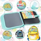 Erasable Doodle Set for Kids - Magic Drawing Book With 12 Watercolor Pens, 14 Page Reusable Book, Road Trip Car Game Writing Painting Set for Boys and Girls (Orange Cats)