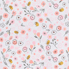 Lambs & Ivy Little Garden 100% Cotton Pink Floral Fitted Crib/Toddler Sheet