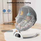 Electric Baby Swing and Portable Bluetooth Infants Swing with Music Speaker, 5 Sway Speeds, 3 Seat Positions, and Remote Control for Indoor Use Boy Girl