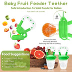 WAJIAYON Baby Fruit Feeder Pacifier | Infant Food Feeder Pacifier & Food Dispensing Spoon | Fresh Fruit Teethers for Babies | Silicone Feeder Baby,Mesh teethers for Babies Gifts for Boys and Girls
