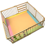 Zety Compatible Baby Play Mat - PU Leather Baby Playpen Mat - Waterproof Baby Play Mats for Floor - 1.5" Thick High Density Foam Play Mat (Colored, 8-Panel) (Colored, 8-Panel)