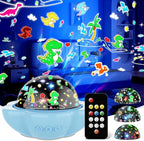 Night Light for Kids,Dinosaur Night Lights Projector,Remote Dimmable Timer Star Projector,360° Slient Ocean Lights for Ceiling Projector,Christmas Birthday Gifts for Boys&Room Decor
