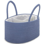COMSE Large Baby Diaper Caddy Organizer for Girl Boy, Car Caddy with Handles, Cotton Rope Basket for Changing Table, Nursery Organizer, Gift for Baby Shower and Registry Must Have, Folkstone Gray