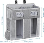 Accmor Changing Table Diaper Organizer, Hanging Diaper Caddy Organizer Stacker for Cribs Changing Table Playard Wall Baby Essentials Storage, Grey