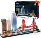 CubicFun 3D Puzzles for Kids Ages 10-14 LED San Francisco Cityline, Arts and Crafts for Kids Ages 8-12 STEM Projects for Kid Age 10-14 Gifts for 8 Year Old Toys for 10 Year Old Girls Architecture