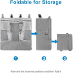 Accmor Changing Table Diaper Organizer, Hanging Diaper Caddy Organizer Stacker for Cribs Changing Table Playard Wall Baby Essentials Storage, Grey