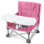 Bright Starts Pop 'N Sit Portable Booster, Indoor/Outdoor Use, Floor Seat with Feeding Tray, Pink, 6 Mos - 3 Yrs