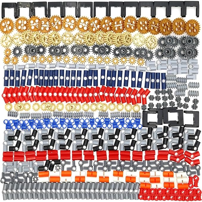 450pcs Gear-Chainlink-Connectors-Bush-Bricks-Set, Compatible with Technic-Parts, for STEM-MOC-EV3-Project-Bulk-Blocks(Random Color)