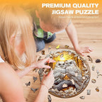 Wooden Puzzles for Adults - Couple Owl Wooden Jigsaw Puzzle - Unique Animal Shaped Wood Puzzles Adult - Creative Birthday Gift Family Game 200pcs