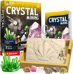 Crystal Growing Kit for Kids, 7 Rocks ＆ Minerals with Mining Kit Tools, Gemstone Dig Kit for Kids, STEM Educational Geology Kit, Science Kits for Kid Age 8-12, Birthday Gifts for Boys Girls