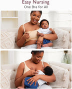 Momcozy Hands Free Pumping Bra, Adjustable Breast-Pumps Holding and Nursing Bra, Pumping & Nursing Bra in One