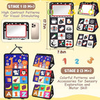 URMYWO Tummy Time Toy - Black and White High Contrast Baby Toys for Newborn - Baby Visual Stimulation Mirror - Montessori Sensory Crinkle Toy for Infant 0-3-6-12 Months - Shower Gift for Boy Girl