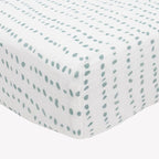 Little Unicorn Premium Crib Sheet | Breathable & Super-Soft Muslin Fabric (Stone Stripe)