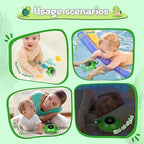 TKY Baby Bath Thermometer with LED Display-Rechargeable Water&Room Temperature Monitor, Floating Toy with Temp Alert, Waterproof for Newborns, Nurseries - Must Have Bath Essentials (Green Tortoise)