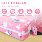 Booster Seat for Kitchen Chair with Adjustable Straps, Toddler Booster Seats for Dining Table Portable for Travel Camping Eating, Booster Cushion for Table for Baby Child Infant Kid Boy Girl