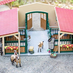 Schleich Farm World - 96PC Riding Center with 2 Horse Figurines, Rider Figure, and Accessories - Screen Free, Realistic Farm Animal Toys for Girls and Boys - Kids 3+ | 42195