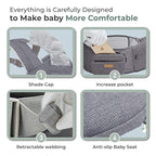 FRUITEAM Baby Carrier with Hip Seat for Breastfeeding, One Size Fits All - 6-in-1 Adjustable Toddler Carrier with Lumbar Support, All Seasons, Adapt to Newborn, Infant & Toddler (Greyish)