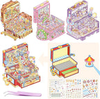 4 Sets DIY 3D Stickers Scene for Adults Teen Girls, Large 3D House Sticker Therapy Cute Cartoon Animal Scenes Sticker, Make Your Own Mini Room Scenes，Relief Stress Pass The Time Birthday Gift
