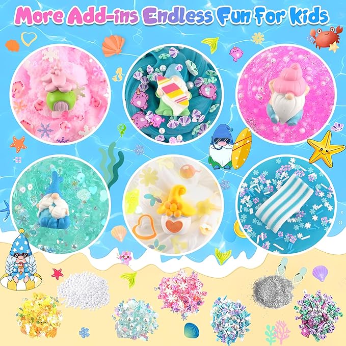 LAWOHO 6 Pack Slimes, Pink & Blue Slime Kit for Kids Ages 4-12 with Cloud, Butter & Water Slime, Non-Sticky Soft Sensory Toys, Slime Party Favors, Goodie Bag Stuffers for Girls & Boys Birthday Gifts