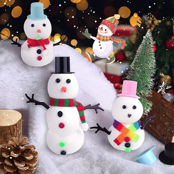 LAWOHO Slime Build a Snowman Kit, Snowman Christmas Crafts for Kids, Stocking stuffersfor Kids Christmas Crafts Xmas Gift