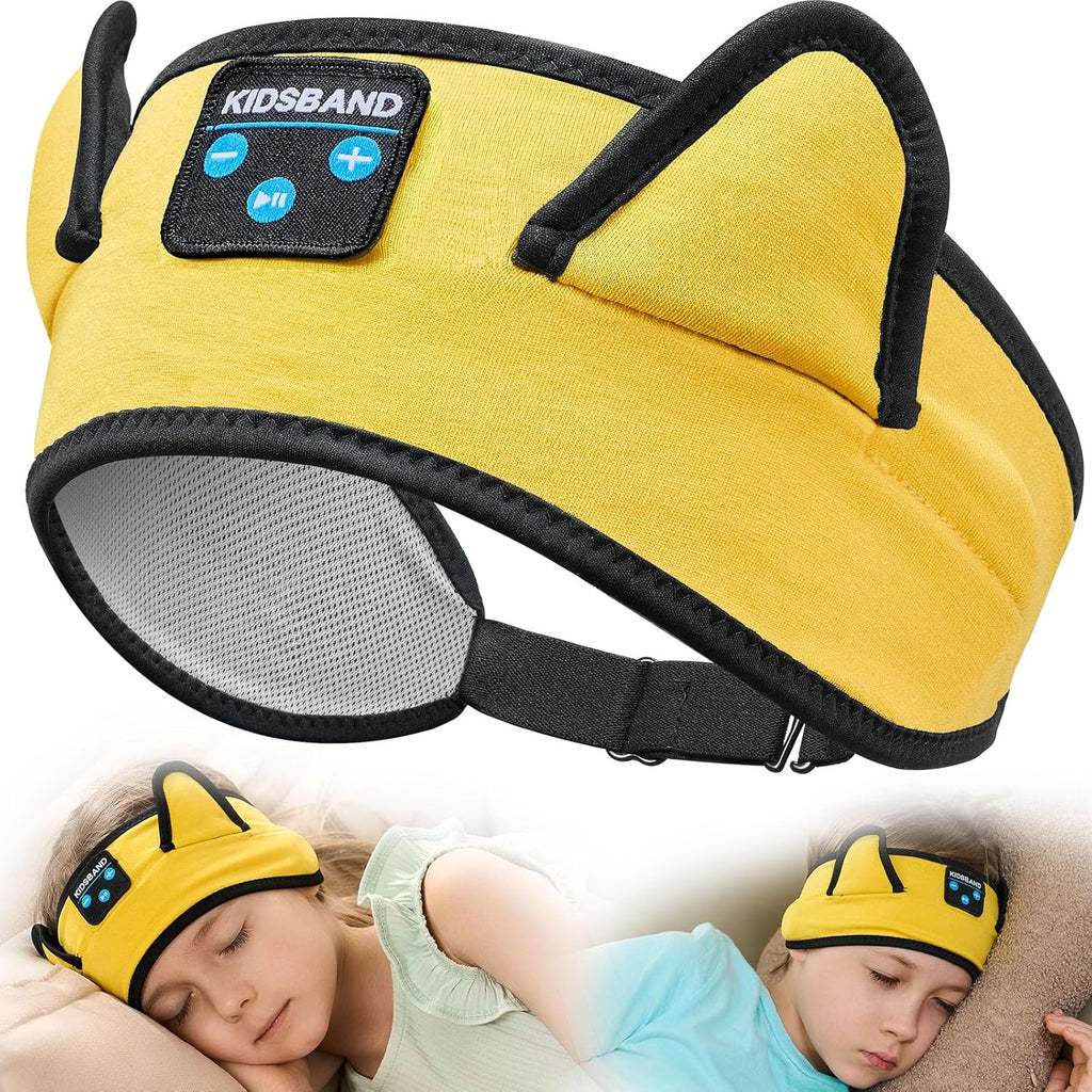 KIDSBAND Kids Headphones, Baby Headphones for Plane, Bluetooth Headphones Headband for Kids with Wired Playback 3.5 MM Jack for School Girls Boys Children,Kindle Tablet Cellphones Airplane Travel