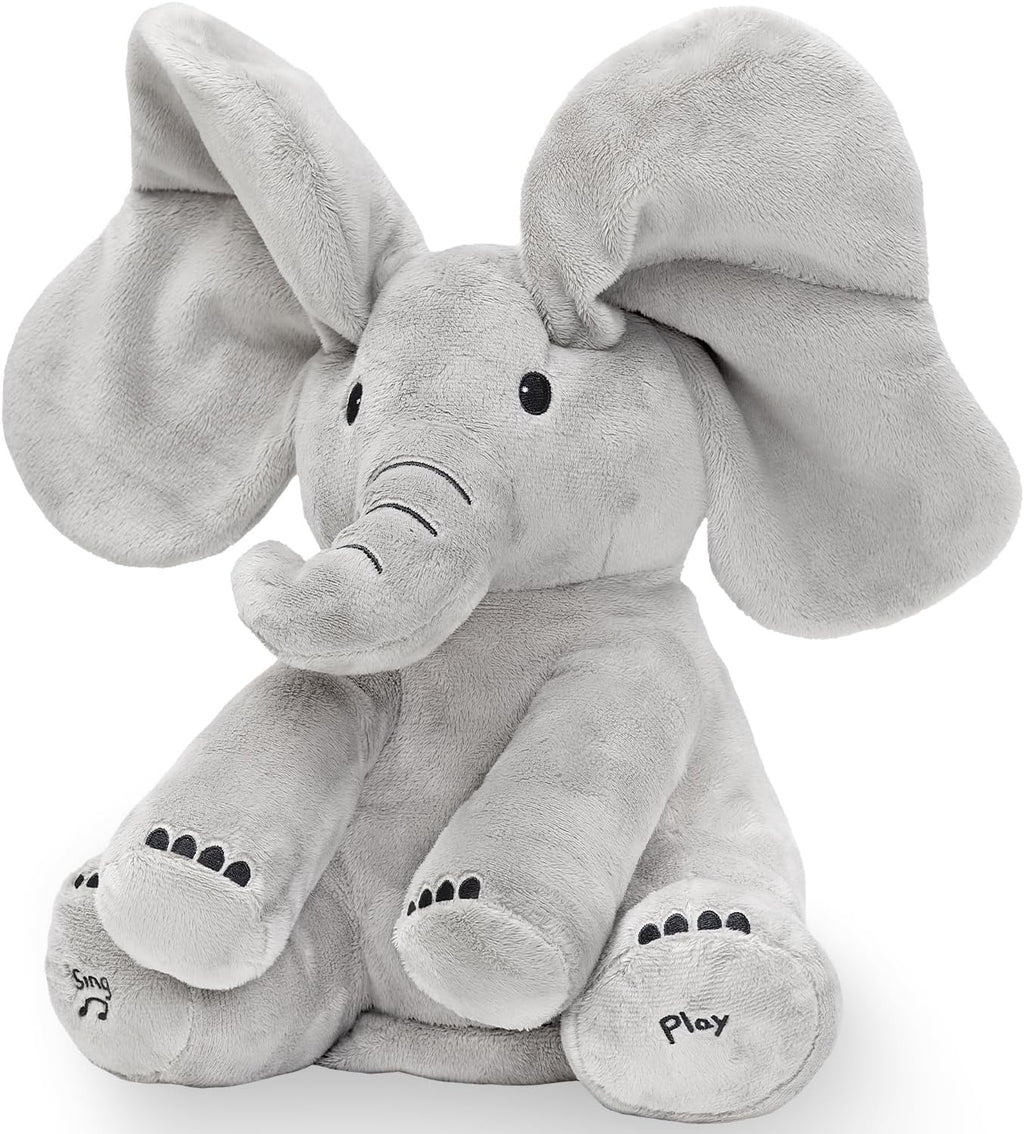 Tippi Peek a Boo Elephant Toy - Interactive Singing Elephant Teddy with Flapping Ears - for Newborn Baby Boys or Girls - Peekaboo Soft Toy for Babies 0-12 Months +