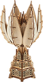 Wood Trick Fiery Bloom Luminous LED 3D Wooden Puzzles for Adults and Kids to Build - Interactive Mechanical Movement - Engineering DIY Project Mechanical 3D Puzzle Model Kits for Adults