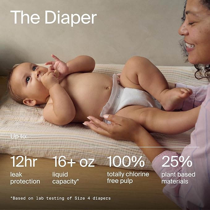 Coterie Baby Wipes + Diapers Kit, Size 1 (99 Count) & Size Newborn Diapers (93 Count), 8 Pack (448) Baby Wipes with 99% Water, Plant Based Materials, Hypoallergenic for Sensitive Skin